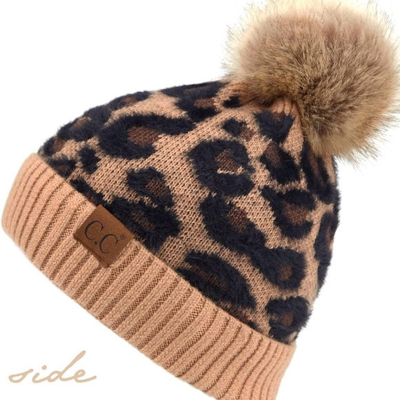 C.C Exclusives Soft Beanie hat with Leopard Pattern - Picture 4 of 8